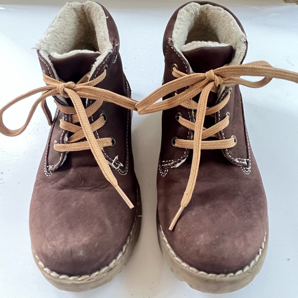 Janie and Jack Boys Brown Lace Up Boots Sz 11